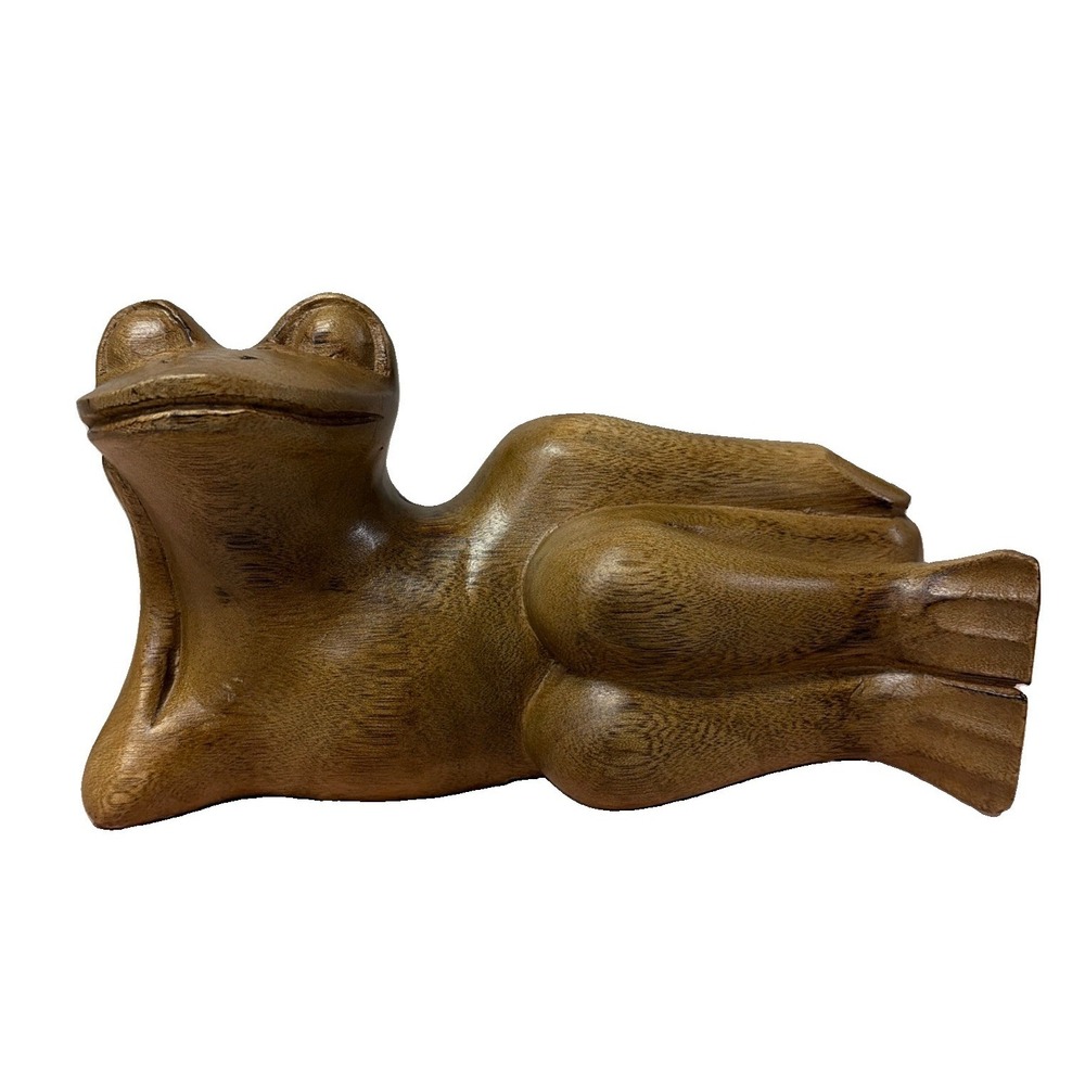 Wood Hand Carved Frog (C4)